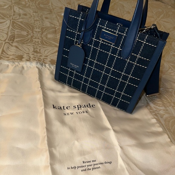 Kate Spade small manhattan denim & leather tote - Picture 13 of 16